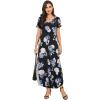 imageArolina Womens Summer Maxi Dress Short Sleeve V Neck Casual Loose Long Beach Split Dresses with PocketsPink Rose