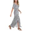 imageArolina Womens Summer Maxi Dress Short Sleeve V Neck Casual Loose Long Beach Split Dresses with PocketsWhite