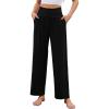 imageArolina Wide Leg Yoga Pants for Women 2024 Casual Loose Sweatpants High Waisted Comfy Lounge Pajama Palazzo with PocketsBlack