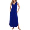 imageArolina Maxi Dress for Women Tropical Summer V Neck Sleeveless Split Long Beach Dresses Casual Loose Sundress with PocketsA Royal Blue