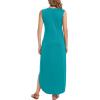 imageArolina Maxi Dress for Women Tropical Summer V Neck Sleeveless Split Long Beach Dresses Casual Loose Sundress with PocketsA Teal Blue