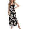 imageArolina Maxi Dress for Women Tropical Summer V Neck Sleeveless Split Long Beach Dresses Casual Loose Sundress with PocketsLeaves 04