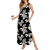 imageArolina Maxi Dress for Women Tropical Summer V Neck Sleeveless Split Long Beach Dresses Casual Loose Sundress with PocketsLeaves 04