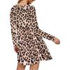 imageArolina Womens Casual Swing Shift Dress Summer V Neck Short Sleeve Babydoll Ruffle Dress Tunic DressLeopard1