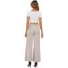 imageArolina Womens Stretchy Wide Leg Palazzo Lounge Pants with Pockets Casual Comfy High Waist Palazzo Pants for Women DressyAlmond