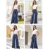 imageArolina Womens Stretchy Wide Leg Palazzo Lounge Pants with Pockets Casual Comfy High Waist Palazzo Pants for Women DressyBlue Stripe