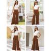 imageArolina Womens Stretchy Wide Leg Palazzo Lounge Pants with Pockets Casual Comfy High Waist Palazzo Pants for Women DressyBrown