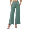 imageArolina Womens Stretchy Wide Leg Palazzo Lounge Pants with Pockets Casual Comfy High Waist Palazzo Pants for Women DressyLake Blue