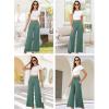 imageArolina Womens Stretchy Wide Leg Palazzo Lounge Pants with Pockets Casual Comfy High Waist Palazzo Pants for Women DressyLake Blue