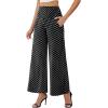 imageArolina Womens Stretchy Wide Leg Palazzo Lounge Pants with Pockets Casual Comfy High Waist Palazzo Pants for Women DressyPolka Dots