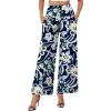 imageArolina Womens Stretchy Wide Leg Palazzo Lounge Pants with Pockets Casual Comfy High Waist Palazzo Pants for Women DressySmile Flower