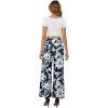 imageArolina Womens Stretchy Wide Leg Palazzo Lounge Pants with Pockets Casual Comfy High Waist Palazzo Pants for Women DressySmile Flower