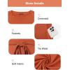imageArolina Womens Summer Short Sleeve Striped T Shirt Dress Casual Midi Dresses Crewneck Tie Waist with PocketsBrick Red