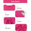 imageArolina Womens Summer Short Sleeve Striped T Shirt Dress Casual Midi Dresses Crewneck Tie Waist with PocketsHot Pink