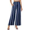 imageArolina Womens Stretchy Wide Leg Palazzo Lounge Pants with Pockets Casual Comfy High Waist Palazzo Pants for Women DressyBlue Stripe