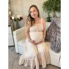 imageArolina Womens Summer Floral Boho Dress 2025 Square Neck Maxi Dresses Solid Color Ruffle Beach Vacation Long SundressBeige