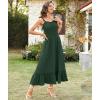 imageArolina Womens Summer Floral Boho Dress 2025 Square Neck Maxi Dresses Solid Color Ruffle Beach Vacation Long SundressDark Dreen