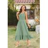 imageArolina Womens Summer Floral Boho Dress 2025 Square Neck Maxi Dresses Solid Color Ruffle Beach Vacation Long SundressGreen