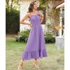imageArolina Womens Summer Floral Boho Dress 2025 Square Neck Maxi Dresses Solid Color Ruffle Beach Vacation Long SundressPurple