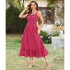 imageArolina Womens Summer Floral Boho Dress 2025 Square Neck Maxi Dresses Solid Color Ruffle Beach Vacation Long SundressWatermelon Red