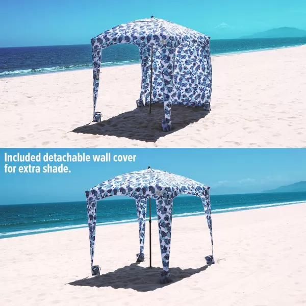 Beach Cabana  Easy to Set Up Canopy Waterproof Portable 6 x 6 Beach Shelter Included Side Wall Shade with UPF 50 UV Protection for Kids Family  FriendsSea Life