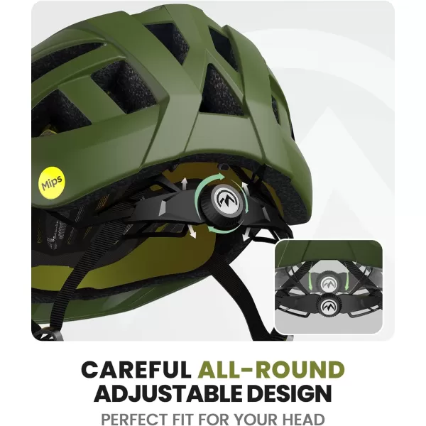 OutdoorMaster Gem Recreational MIPS Cycling Helmet  Two Removable Liners amp Ventilation in MultiEnvironment  Bike Helmet in Mountain Motorway for Youth amp AdultPalm Green