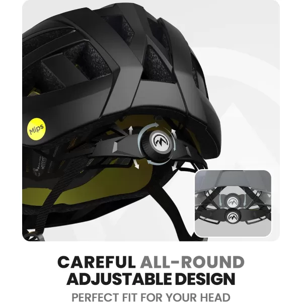 OutdoorMaster Gem Recreational MIPS Cycling Helmet  Two Removable Liners amp Ventilation in MultiEnvironment  Bike Helmet in Mountain Motorway for Youth amp AdultCarbon Black