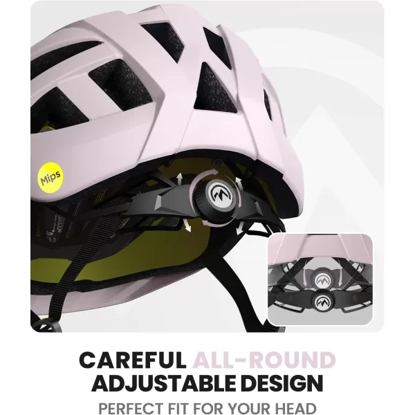 OutdoorMaster Gem Recreational MIPS Cycling Helmet  Two Removable Liners amp Ventilation in MultiEnvironment  Bike Helmet in Mountain Motorway for Youth amp AdultMisty Sakura