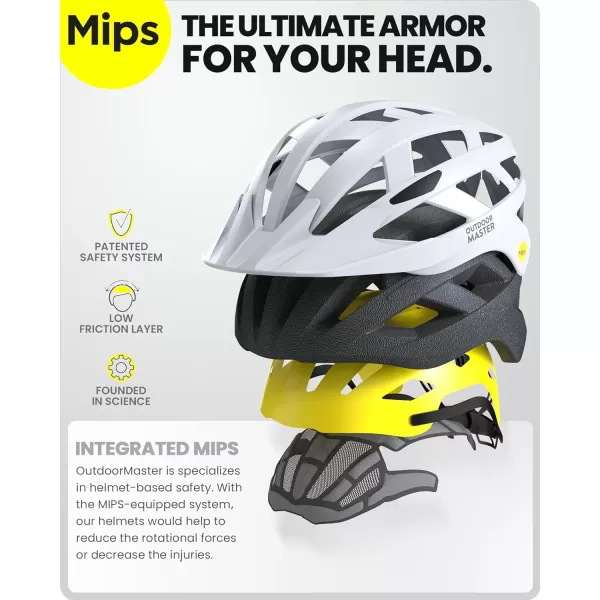 OutdoorMaster Gem Recreational MIPS Cycling Helmet  Two Removable Liners amp Ventilation in MultiEnvironment  Bike Helmet in Mountain Motorway for Youth amp AdultChalk Cliff