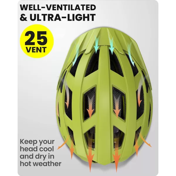 OutdoorMaster Gem Recreational MIPS Cycling Helmet  Two Removable Liners amp Ventilation in MultiEnvironment  Bike Helmet in Mountain Motorway for Youth amp AdultSpeed Yellow