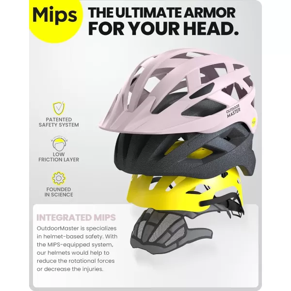 OutdoorMaster Gem Recreational MIPS Cycling Helmet  Two Removable Liners amp Ventilation in MultiEnvironment  Bike Helmet in Mountain Motorway for Youth amp AdultMisty Sakura