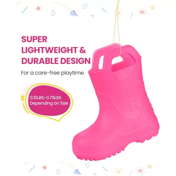 OutdoorMaster Kids Toddler Rain Boots Lightweight Easy to Clean for Boys GirlsFair Lady