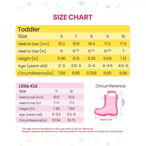 OutdoorMaster Kids Toddler Rain Boots Lightweight Easy to Clean for Boys GirlsFair Lady