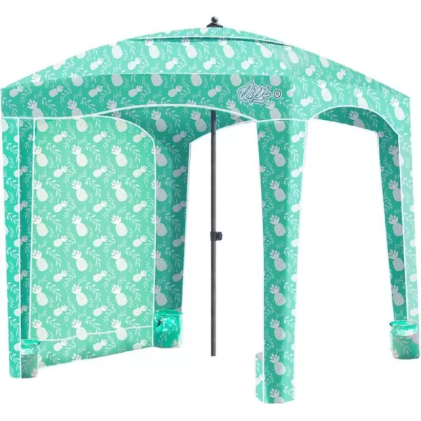 Beach Cabana  Easy to Set Up Canopy Waterproof Portable 6 x 6 Beach Shelter Included Side Wall Shade with UPF 50 UV Protection for Kids Family  FriendsPineapple Jungle