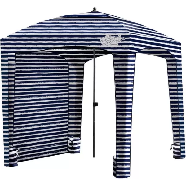 Beach Cabana  Easy to Set Up Canopy Waterproof Portable 6 x 6 Beach Shelter Included Side Wall Shade with UPF 50 UV Protection for Kids Family  FriendsSailor Stripes