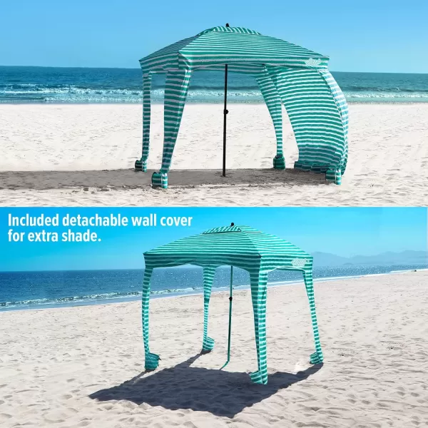 Beach Cabana  Easy to Set Up Canopy Waterproof Portable 6 x 6 Beach Shelter Included Side Wall Shade with UPF 50 UV Protection for Kids Family  FriendsJervis Bay