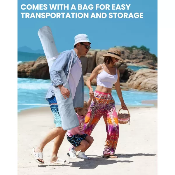 OutdoorMaster Beach Cabana with Fringe Portable 6 x 6 Beach Canopy Easy Set Up Beach Shelter Included Side Wall UPF 50 UV Protection Sun Umbrella  for Kids Family  Friends Romantic WhiteWave Point