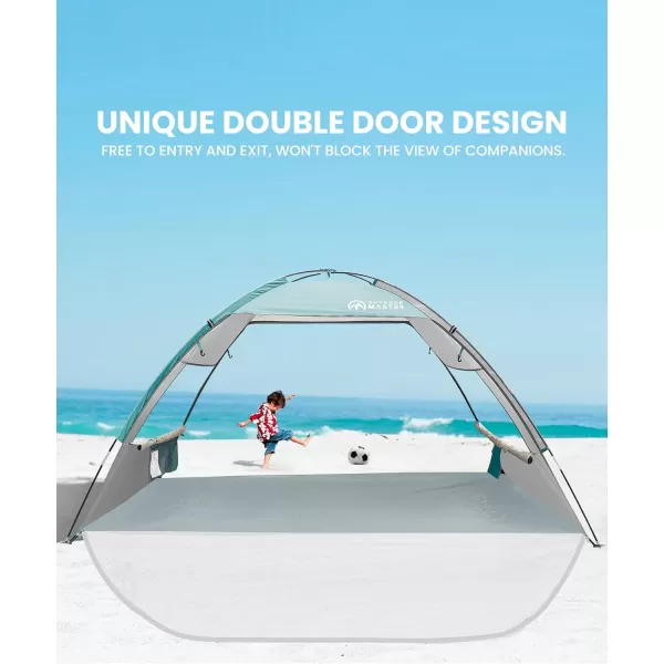 OutdoorMaster Beach Tent for 3 Person with 2 Doors Easy Setup Sun Shade Shelter Portable Beach Shade Sun Canopy with UPF 50 UV Protection Extendable Floor with Carrying Bag  Cancun SeashoreCancun Seashore