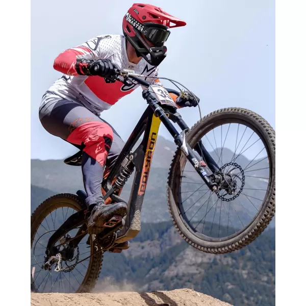 OutdoorMaster Full Face Mountain Bike Helmet for Men  WomenTwo Removable Chin Pad Mountain Bike Helmet Grizzly Ventilation Lightweight Racing Downhill DH BMX MTB HelmetFlaming Red