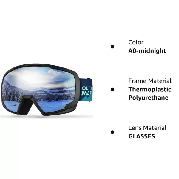 OutdoorMaster Kids Ski Goggles Snowboard Goggles  Youth Snow GogglesA0midnight