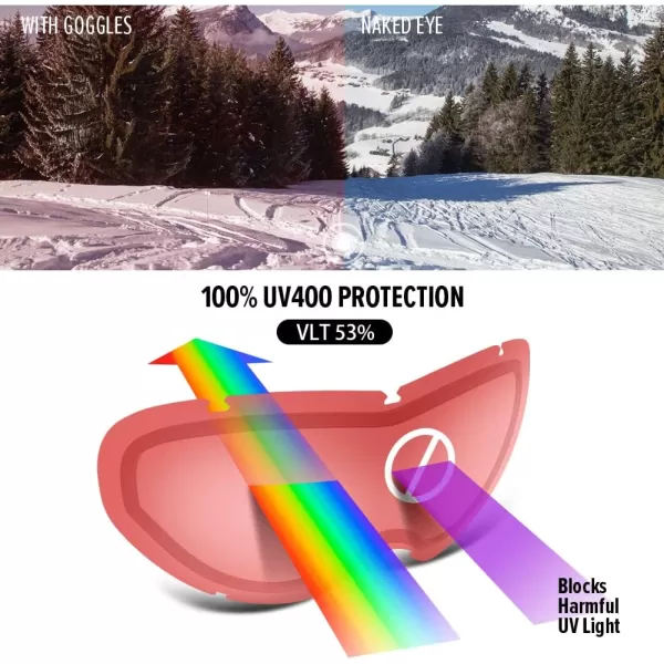 OutdoorMaster Kids Ski Goggles Snowboard Goggles  Youth Snow GogglesHalo