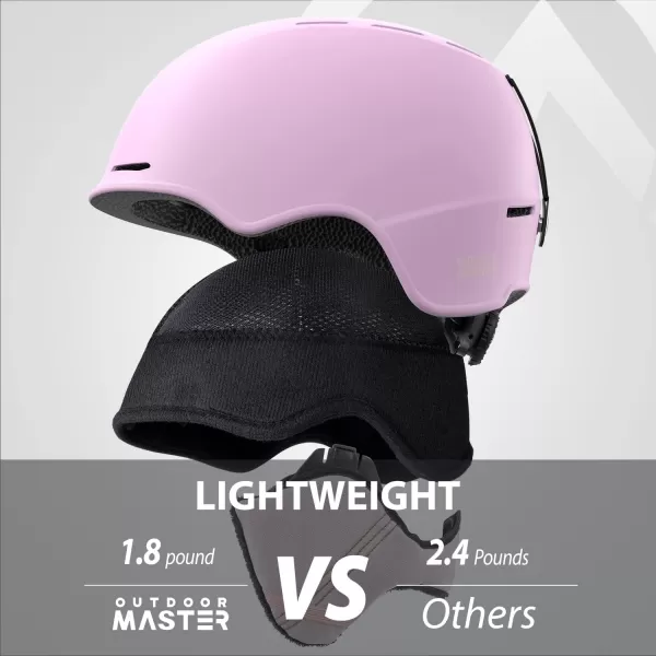 OutdoorMaster Lazurite Ski Helmet  Snowboard Helmet for Men WomenYouth amp KidsA01Pink