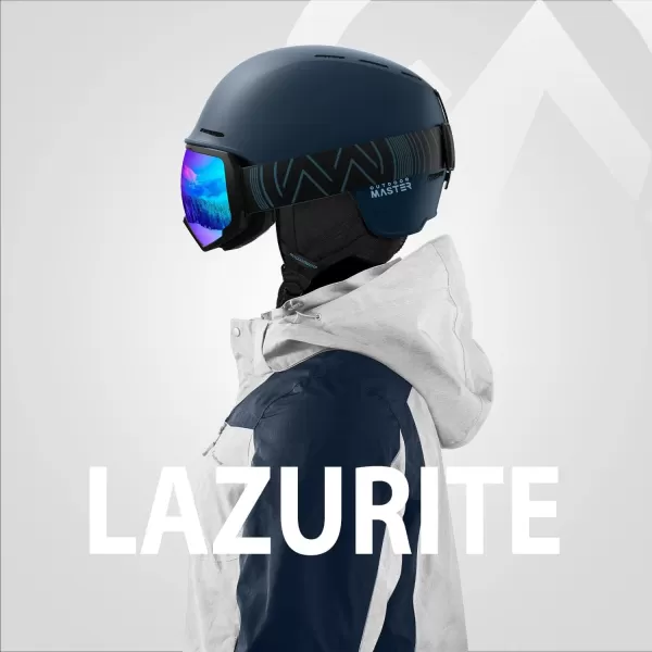 OutdoorMaster Lazurite Ski Helmet  Snowboard Helmet for Men WomenYouth amp KidsDark Blue