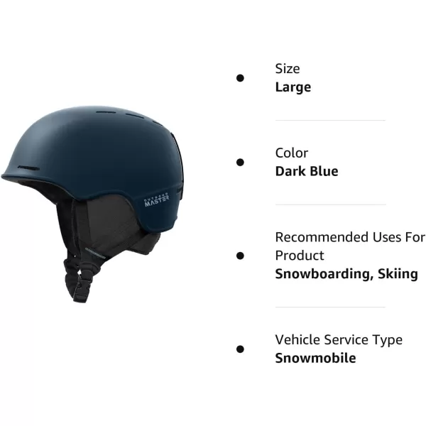 OutdoorMaster Lazurite Ski Helmet  Snowboard Helmet for Men WomenYouth amp KidsDark Blue