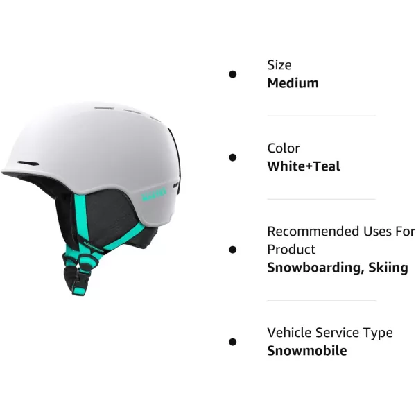 OutdoorMaster Lazurite Ski Helmet  Snowboard Helmet for Men WomenYouth amp KidsWhiteTeal