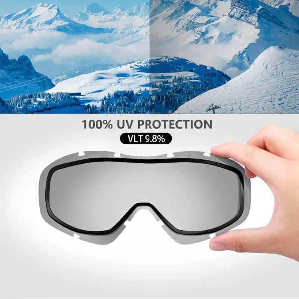 OutdoorMaster OTG Ski Goggles  Over Glasses SkiSnowboard Goggles for Men Women amp Youth  100 UV ProtectionA1vlt 10 Mattewhite