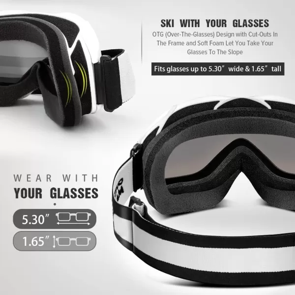 OutdoorMaster OTG Ski Goggles  Over Glasses SkiSnowboard Goggles for Men Women amp Youth  100 UV ProtectionA1vlt 117