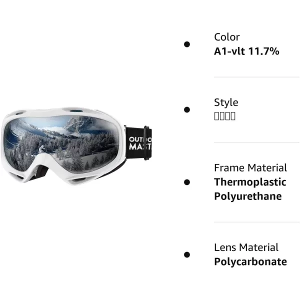 OutdoorMaster OTG Ski Goggles  Over Glasses SkiSnowboard Goggles for Men Women amp Youth  100 UV ProtectionA1vlt 117