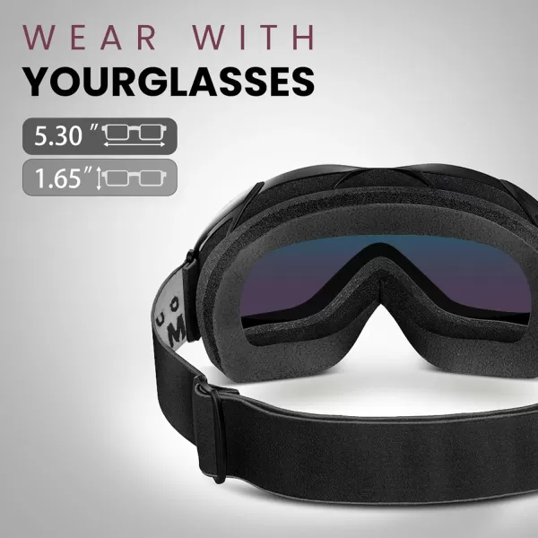 OutdoorMaster OTG Ski Goggles  Over Glasses SkiSnowboard Goggles for Men Women amp Youth  100 UV ProtectionA1vlt 15