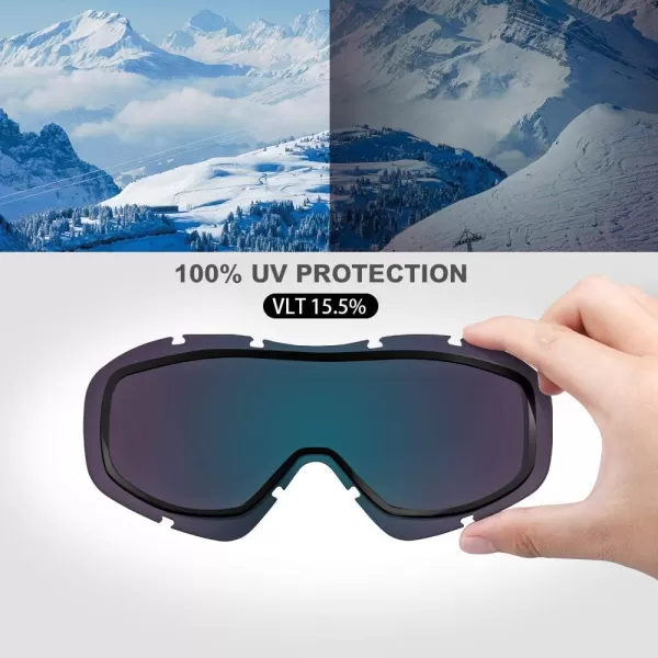 OutdoorMaster OTG Ski Goggles  Over Glasses SkiSnowboard Goggles for Men Women amp Youth  100 UV ProtectionA1vlt 15